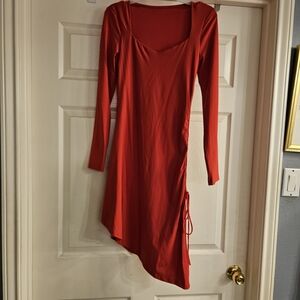 Elegant Red Asymmetrical Dress